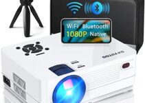 Native 1080P Projector with WiFi and Two-Way Bluetooth, Full HD Movie Projector for Outdoor Movies, 300″ Display Projector 4k Home Theater, Compatible with iOS/Android/PC/XBox/PS4/TV Stick/HDMI/USB