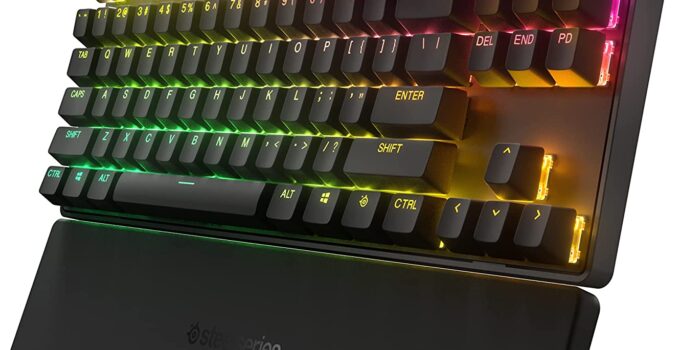 New SteelSeries Apex Pro TKL 2023 Ed.- World’s Fastest Mechanical Gaming Keyboard – Adjustable Actuation – Esports Tenkeyless – OLED Screen – RGB – PBT Keycaps – USB-C