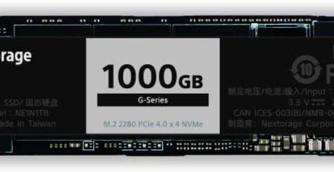 Nextorage Japan 1TB NVMe PCIe Gen.4 M.2 Internal SSD (Read Speed up to 7300MB/s Write Speed up to 6900 MB/s)