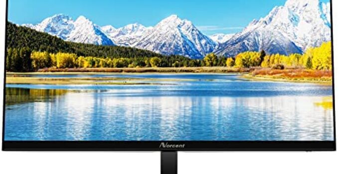 Norcent 24 Inch Monitor for Home and Business 23.8 IPS LED Display Full HD 1080P 75Hz 178 Degree Viewing Angle HDMI VGA Thin Frame VESA Mountable, MN24-H