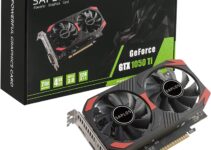 SAPLOS GeForce GTX 1050 Ti Graphic Card,4G,128 Bit,GDDR5,DisplayPort,HDMI,DVI-D Outports,Desktop Video Card for PC,PCI Express X16 3.0 with Dual Fans for Computer Gaming GPU,Support 8K,DirectX 12
