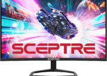 Sceptre 27-inch Curved Gaming Monitor up to 240Hz DisplayPort HDMI 1ms 99% sRGB Build-in Speakers, R1500 Machine Black 2023 (C275B-FWT240)