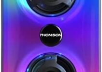 Thomson Portable Bluetooth Speakers, 10W Computer Speakers, HiFi Stereo Sound, Loud Sound Wireless Speakers, Outdoor Speakers with Bluetooth 5.0, Colorful Lights, Supports TF Card/USB/TWS/FM