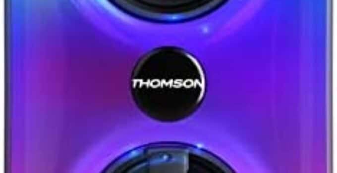Thomson Portable Bluetooth Speakers, 10W Computer Speakers, HiFi Stereo Sound, Loud Sound Wireless Speakers, Outdoor Speakers with Bluetooth 5.0, Colorful Lights, Supports TF Card/USB/TWS/FM