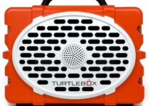 Turtlebox Gen 2: Loud! Outdoor Portable Bluetooth 5.0 Speaker | Rugged, IP67, Waterproof, Impact Resistant & Dustproof (Plays to 120db, Pair 2X for True L-R Stereo), Original Orange