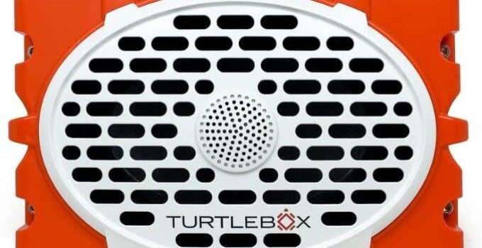 Turtlebox Gen 2: Loud! Outdoor Portable Bluetooth 5.0 Speaker | Rugged, IP67, Waterproof, Impact Resistant & Dustproof (Plays to 120db, Pair 2X for True L-R Stereo), Original Orange
