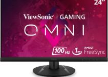 ViewSonic Omni VX2416 24 Inch 1080p 1ms 100Hz Gaming Monitor with IPS Panel, AMD FreeSync, Eye Care, HDMI and DisplayPort, Black