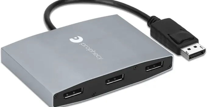 gofanco Prophecy 1×3 DisplayPort 1.2 to 3 Port DisplayPort Adapter – DP to Triple DisplayPort MST Hub with Extended Display Mode – 4K @30Hz, for Windows PCs, Not Mac OS Compatible, TAA Compliant