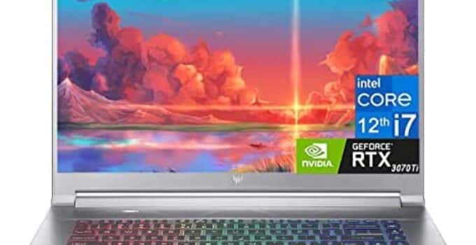 Acer Predator Triton Gaming Laptop 2023 Newest, 16″ 2K IPS Display, GeForce RTX 3070 Ti, Intel Core i7-12700H, 64GB DDR5 RAM, 1TB SSD, Fingerprint, Wi-Fi 6E, Backlit Keyboard, Windows 11 Home