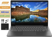 2021 Newest Lenovo Chromebook S330 14″ Laptop Computer for Business Student, Quad-Core MediaTek MT8173C 2.1GHz, 4GB RAM, 32GB eMMC, 802.11ac WiFi, Webcam, 10 Hours Battery, Chrome OS, +MarxsolCables