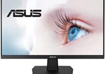 ASUS 23.8” 1080P Monitor (VA247HE) – Full HD, 75Hz, Adaptive-Sync/FreeSync™, Low Blue Light, Flicker Free, Eye Care Plus, VESA Mountable, Frameless, HDMI, DVI, VGA, Tilt Adjustable