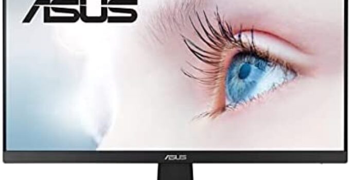 ASUS 23.8” 1080P Monitor (VA247HE) – Full HD, 75Hz, Adaptive-Sync/FreeSync™, Low Blue Light, Flicker Free, Eye Care Plus, VESA Mountable, Frameless, HDMI, DVI, VGA, Tilt Adjustable