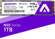 Acclamator 1TB PCIe 4×4 NVMe Solid State Drive Compatible with PS5 Read 5000 MB/s Write 4500 MB/s M.2 2280 3D NAND TLC N50