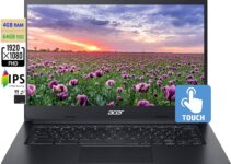 Acer 2023 Flagship Chromebook 14" FHD 1080p IPS Touchscreen Light Computer Laptop, Intel Celeron N4020 (Upto 2.6GHz, 4GB RAM, 64GB eMMC, HD Webcam, WiFi 5, 12+ Hours Battery, Chrome OS+MarxsolCables