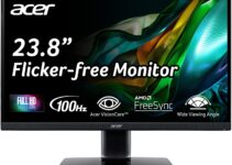 Acer KC242Y Hbi 23.8" Full HD (1920 x 1080) Zero-Frame Gaming Office Monitor | AMD FreeSync Technology | 100Hz | 1ms (VRB) | Low Blue Light | Tilt | HDMI & VGA Ports