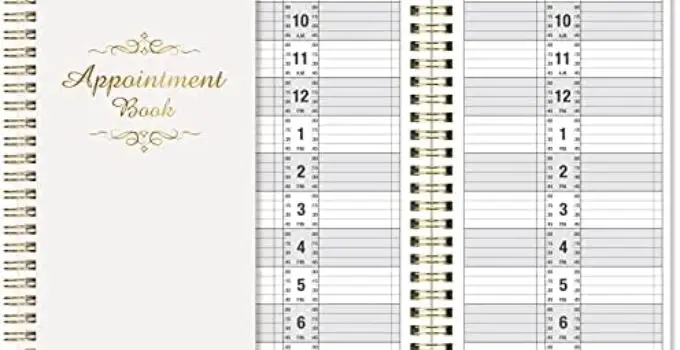 Appointment Book – Undated Salon Appointment Book, 15 Minute Intervals Day Planner, 4.5’’ x 11.5’’ Daily＆Hourly Schedule Book, 2 Column＆200 Pages, Strong Twin-Wire Binding, Hardcover, SPA Organizer