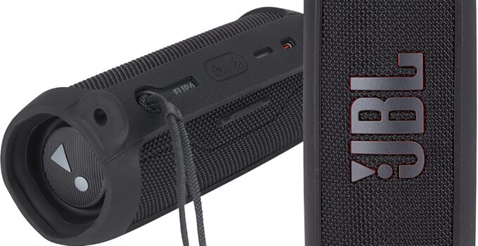 Boomp’s JBL Flip 6 Bluetooth Speaker Kit: Portable Wireless, Powerful Rich Sound & Deep Bass, IP67 Rated Waterproof Speaker, with Silicone Protective Case & USB Type-C Wire – Black