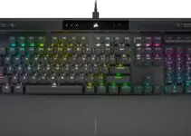 Corsair K70 PRO RGB Optical-USB-C Mechanical Gaming Keyboard – OPX Linear Switches, PBT Double-Shot Keycaps, 8,000Hz Hyper-Polling, Magnetic Soft-Touch Palm Rest – NA Layout, QWERTY – Black