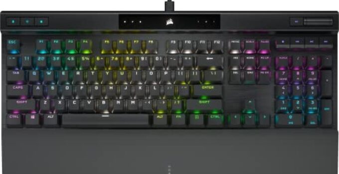 Corsair K70 PRO RGB Optical-USB-C Mechanical Gaming Keyboard – OPX Linear Switches, PBT Double-Shot Keycaps, 8,000Hz Hyper-Polling, Magnetic Soft-Touch Palm Rest – NA Layout, QWERTY – Black