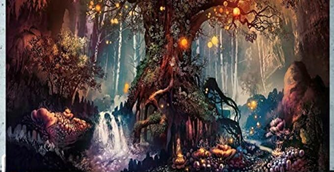 DBLLF Fantasy Forest Tapestry Tree of Life Wall Tapestry Home Decor Landscape Tapestries Nature Plant Trippy Tapestry Fairy Tale World Aesthetic Tapestry Large 80″ 60″ for Living Room Bedroom DBZY0425