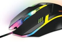 GAME PUNK Phantazma Wired Gaming Mouse |Gaming Accessories, Computer Mouse with RGB LED Lights |Ergonomic Mouse for Gaming PC |Compatible w/Laptops, PS5, Xbox Series X/S | Up to 1500 DPI Support Mode