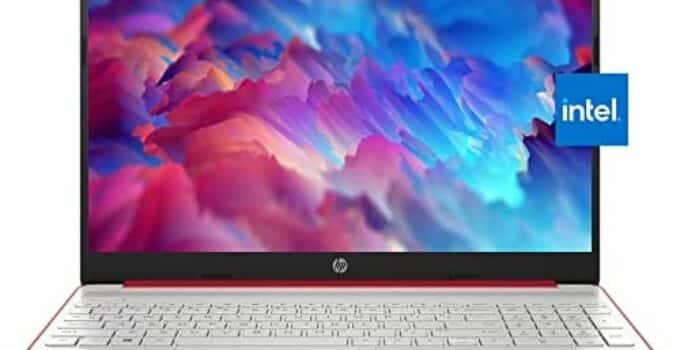 HP 2023 Newest 15.6″ HD Laptop, Intel Quad-core Pentium Processor, 16GB RAM, 1TB SSD, HD Webcam, Wi-Fi, Bluetooth, Windows 10 Home in S Mode, Red