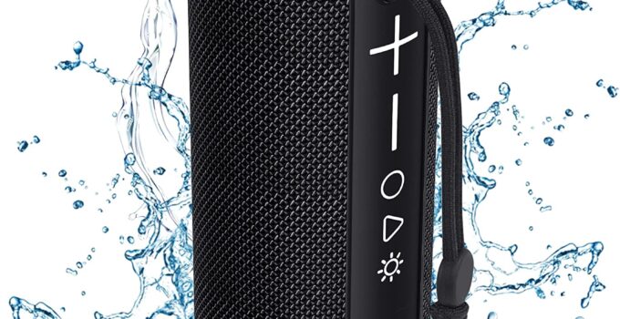 LENRUE Bluetooth Speaker, Portable Wireless Speaker, Waterproof Outdoor Speakers with Light,HiFi Stereo Sound, 24H Playtime,Gift for Men and Woman to Beach,Pool, Bike, Shower