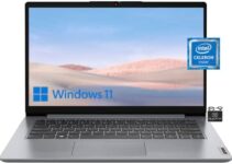 Lenovo 2022 Premium Ideapad, 14″ HD Screen Lightweight Laptop, Dual-Core Intel Celeron N4020 (Upto 2.8GHZ), 4GB RAM, 64GB eMMC, WiFi, Bluetooth, Webcam, Long Hours, Window 11S+HubxcelAccessory