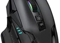 NYIEFADA Wired Gaming Mouse with Side Buttons, Programmable Ergonomic Thumb Rest- 10000 DPI High-Precision Sensor, 10 Buttons/Shortcut Flashing RGB Computer Mouse for PC Laptop Gaming
