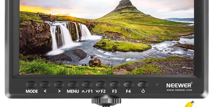 Neewer F100 7 Inch Camera Field Monitor Video Assist Slim IPS 1280×800 HDMI Input 1080p with Sunshade for DSLR Cameras, Handheld Stabilizer, Film Video Making Rig (Battery and Adapter NOT Included)