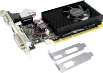 QTHREE GeForce 210 Graphic Card,1024 MB,DDR3,64 Bits,HDMI,DVI,VGA,589 MHz Core Frequency Desktop Video Card for PC Working,DirectX 10.1, OpenGL 3.3,PCI Express x16,Low Profile
