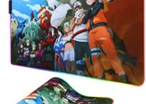 RGB Gaming Mouse pad LED Mouse mat Animated Mousepad Large Mice Pads with Waterproof Surface and Anti-Slip Base -10 Colors Modes with XL size-31.5×11.8×0.16 inches (8030 Naruto)