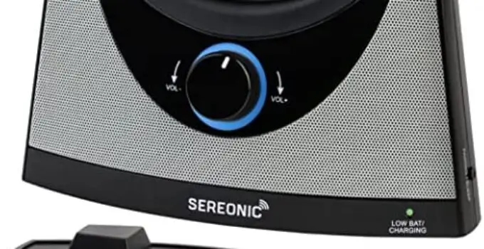 SEREONIC Portable Wireless TV Speakers for Smart TV – Ideal for TV Watching Without The Blaring Volume – Wireless Speakers for TV Designed for Hard of Hearing, Elderly, and Seniors – 100ft Range