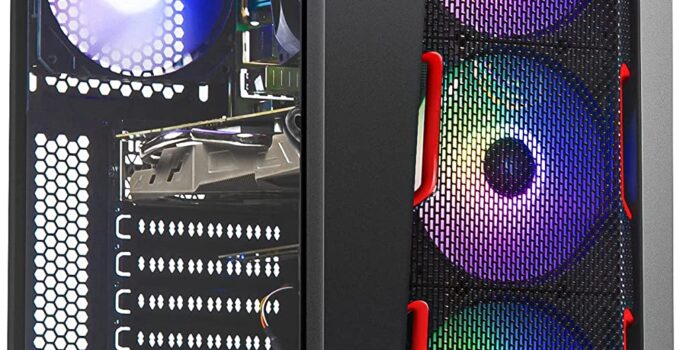 TJJ Snake Gaming PC Desktop Computer – Intel Core i3-10105F 3.7GHz (Beat i7-7700), AMD RX 580 4GB (Beat GTX 1650), 16GB DDR4, 1TB NVMe M.2 SSD, VR Ready, WiFi 6E, Keyboard & Mouse, Win 11 Home