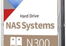 Toshiba N300 14TB NAS 3.5-Inch Internal Hard Drive – CMR SATA 6 GB/s 7200 RPM 512 MB Cache – HDWG31EXZSTA