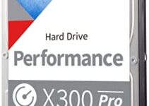 Toshiba X300 PRO 4TB High Workload Performance for Creative Professionals 3.5-Inch Internal Hard Drive – Up to 300 TB/Year Workload Rate CMR SATA 6 GB/s 7200 RPM 256 MB Cache – HDWR440XZSTB