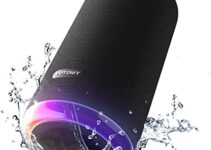 Votomy Bluetooth Speakers, IPX7 Bluetooth Speaker 24H Playtime, 360°Surround Sound, with 6 Ambient RGB Lights Party Speaker, Portable Wireless Speaker for Outdoors, Travel