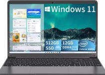 WAICID Laptop 15.6 Inch, 512GB SSD 12GB DDR4, Intel Celeron N5095(4M Cache, up to 2.9 GHz), Windows 11 Laptops Computer with USB Type-C, IPS FHD 1080P Display, 5G/2.4Ghz WiFi, 2*USB 3.0, Bluetooth 4.2