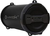 WOOZIK Rockit Go / S213 Bluetooth Speaker, Wireless Boombox Indoor/Outdoor with FM Radio,Micro SD Card, USB, AUX 3.5mm Support, Rechargeable Battery, Strap for Travel, Great for Parties! – Black