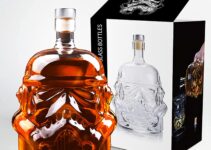 Whiskey Flask Carafe Decanter, Whiskey Glasses, Whiskey Carafe for Wine, Liquor, Scotch, Bourbon, Brandy – 750ML
