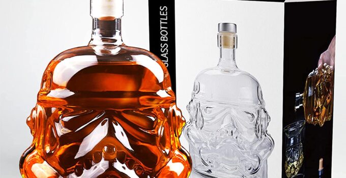 Whiskey Flask Carafe Decanter, Whiskey Glasses, Whiskey Carafe for Wine, Liquor, Scotch, Bourbon, Brandy – 750ML