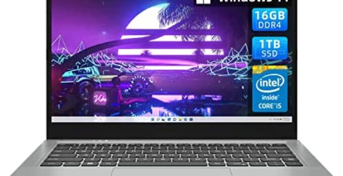jumper 14″ Laptop, 16GB RAM 1TB NVMe SSD, Intel Core i5-1035G1 (up to 3.6GHz), 1080p FHD Display, Windows 11 Laptops Computer with 51300mWH Battery, Dual Stereo Speakers, Cooling Fan, Webcam, WiFi