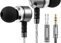 sephia SP3060 Earbuds Wired in Ear Headphones with Tangle-Free Cord Noise Isolating Earphones Deep Bass Case Ear Buds 3.5 mm Jack Plug
