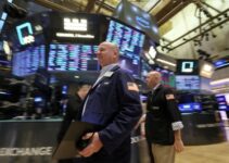 US stock indexes slip with tech-related shares; consumer sentiment drops