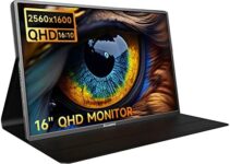 16” Portable Monitor QHD (2560×1600),2.5K IPS PC Gaming Computer Monitor,Ultra Thin HDR 120Hz Display Screen for Laptop Mac Phone Tablet PS4 Xbox Switch,Dual Speakers Type-C HDMI External Monitor