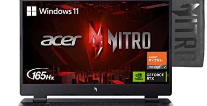 Acer Nitro 17 Gaming Laptop | AMD Ryzen 7 7735HS Octa-Core CPU | NVIDIA GeForce RTX 4070 Laptop GPU | 17.3″ QHD 165Hz IPS Display | 16GB DDR5 | 1TB Gen 4 SSD | Wi-Fi 6E | RGB Backlit KB | AN17-41-R7GT