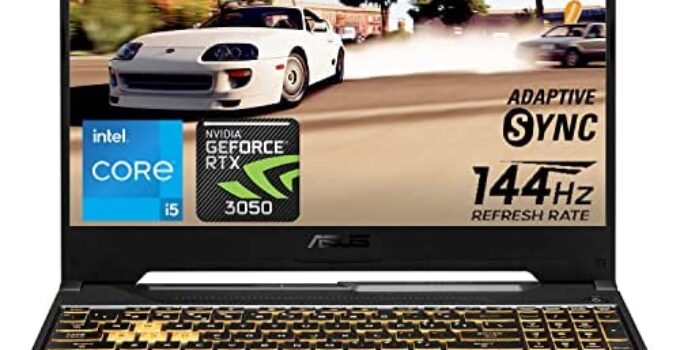 ASUS TUF F15 Gaming Laptop, 15.6″ FHD 144Hz Adaptive-Sync Display, Intel Core i5-11400H, GeForce RTX 3050, 32GB RAM, 1TB PCIe SSD, Webcam, RGB Backlit Keyboard, Wi-Fi 6, Windows 11 Home, Grey