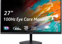 Acer SB272 EBI 27″ Full HD (1920 x 1080) IPS Zero-Frame Gaming Office Monitor | AMD FreeSync Technology | Ultra-Thin Stylish Design | 100Hz | 1ms (VRB) | Low Blue Light | Tilt | HDMI & VGA Ports
