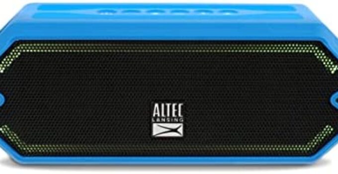 Altec Lansing HydraJolt Wireless Bluetooth Speaker, Waterproof Portable Speakers with Built In Phone Charger and Lights, Everything Proof Outdoor, Shockproof, Snowproof, 16 Hours Playtime (Royal Blue)