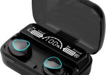 Bluetooth Headphones True Wireless Earbuds Touch Control with LED Charging Case，Superior Stereo Sound，Bass Boosted，30H Playtime ，Built-in Microphone IPX5 Waterproof Earphone for iOS/Android